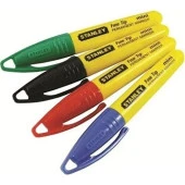 Stanley 1-47-329 İşaretleme Kalemi Mini Renkli Set (Yeşil-Siyah-Kırmızı-Mavi) - 1