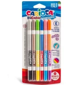 Carioca Bicolor Süper Yıkanabilir Çift Uçlu Keçeli Boya Kalemi 6'Lı 12 Renk - 1