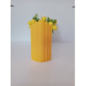 qosrix Sarı Renk Doğal Kokulu Sütun Geometrik şekil Kule Mum Dekoratif 1 Adet - 1