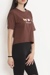 Baskılı Tişört Kahve - 16480.1567. - 6