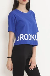 Baskılı Tişört Saks - 16484.1567. - 3