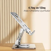 Zhltools Katlanabilir Alüminyum Tablet ve Telefon Tutucu Standı Gri - 3