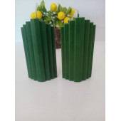 qosrix 2'li Yeşil Doğal Kokulu Sütun Geometrik şekil Kule Mum Dekoratif - 1