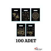 Siyah Poşet 100'lü No 0 Takviyeli Poşet 20x30 cm El Geçme Baskılı Poşet Blok Poşet - 1