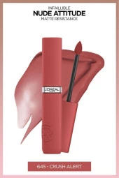 L'oreal Paris Infaillible Matte Resistance Likit Mat Ruj - 645 Crush Alert - 1