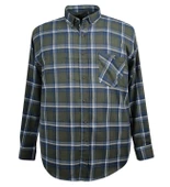 Erkek Büyük Beden 125 Kilo İçin Uygun Pamuklu Uzun Kollu Oduncu Gömlek - 1