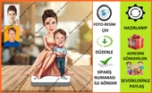 Anne Erkek Çoçuk Karikatür Biblo,Sevgiliye Hediye,Doğum Günü Hed thumbnail 1