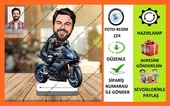 Motorsiklet Tutkunu Karikatür Biblo,Sevgiliye Hediye,Doğum Günü - 1