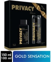 Privacy Gold Sensation Man EDT 100 ml + Deo Sprey 150 ml Erkek Parfüm Seti - 1