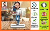 Kitap Kurdu Karikatür Biblo,Sevgiliye Hediye,Doğum Günü Hediyesi thumbnail 1
