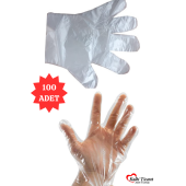 Şeffaf Eldiven 100 Adet Hışır Poşet Eldiven Kullan At Tek Kullanımlık Eldiven - 1