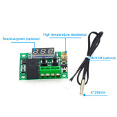 Yate10 W1209 12V 10A Hassas Termostat - 2