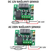 Yate10 W1209 12V 10A Hassas Termostat - 3