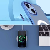 iPhone 13 Kılıf Wireless Şarj Özellikli Krom Magsafe Silikon Kapak thumbnail 7