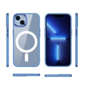 iPhone 13 Kılıf Wireless Şarj Özellikli Krom Magsafe Silikon Kapak thumbnail 2