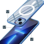 iPhone 13 Kılıf Wireless Şarj Özellikli Krom Magsafe Silikon Kapak thumbnail 4