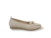 Zerhan 3059 Kadın Krem Tokalı Pırıltılı Babet Ayakkabı thumbnail 1