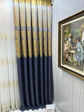 NİVEMESHOME MİLAS ANTRASİT-GOLD 671539 1/3 SIK PİLELİ FON PERDE APM - 1