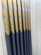 NİVEMESHOME MİLAS ANTRASİT-GOLD 671539 1/3 SIK PİLELİ FON PERDE APM - 4