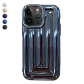 iPhone 14 Pro Max Rudra Seri Labirent Desen 3D Metalik Silikon Kapak - 1