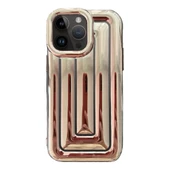 iPhone 14 Pro Max Rudra Seri Labirent Desen 3D Metalik Silikon Kapak - 11