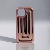 iPhone 14 Pro Max Rudra Seri Labirent Desen 3D Metalik Silikon Kapak - 12