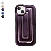 iPhone 13 Rudra Seri Labirent Desen 3D Metalik Silikon Kapak - 1
