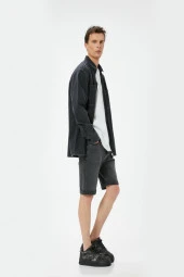Koton Kot Şort Slim Fit 5 Cepli Düğmeli - 1