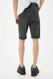 Koton Kot Şort Slim Fit 5 Cepli Düğmeli - 4