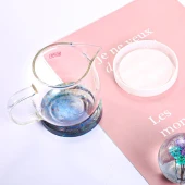 Yuvarlak Bardak Altı Reçine Epoksi, Mum, Sabun ve Beton Kalıbı - Kod: 19 thumbnail 1