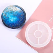 Yuvarlak Bardak Altı Reçine Epoksi, Mum, Sabun ve Beton Kalıbı - Kod: 19 thumbnail 2