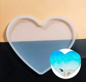 Kalp şekilli Epoksi ve Beton Kalıbı - 19 cm Dekoratif & Bardak Altı -Kod:198 - 2