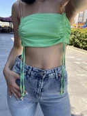 ZİNCİR ASKILI CROP- YEŞİL - 1