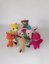 Sevimli Tayfa Maskot Takımı Amigurumi Organik Oyuncak - 3