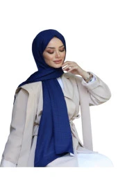 Kibrit Desen Pamuk Jakar Şal (LACİVERT ) thumbnail 2