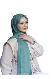 Kibrit Desen Pamuk Jakar Şal ( KÜF YEŞİL ) thumbnail 1