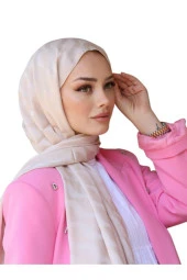 Suyolu Desen Pamuk Jakar Şal ( BEJ ) thumbnail 1