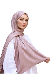 Suyolu Desen Pamuk Jakar Şal ( VİZON ) thumbnail 1