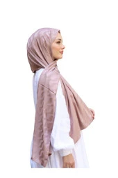 Suyolu Desen Pamuk Jakar Şal ( VİZON ) thumbnail 2