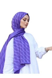 Suyolu Desen Pamuk Jakar Şal ( MOR ) thumbnail 2