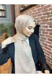 Ağaç Kabuğu Desen Italyan Ipek Şal (AÇIK KAHVE) thumbnail 1