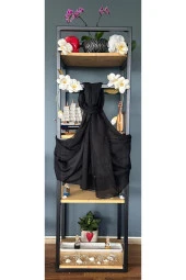 Ağaç Kabuğu Desen Italyan Ipek Şal (SİYAH) thumbnail 1