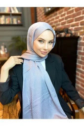 Ağaç Kabuğu Desen Italyan Ipek Şal (GRİ) thumbnail 2