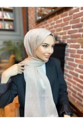 Ağaç Kabuğu Desen Italyan Ipek Şal (AÇIK KAHVE) thumbnail 2