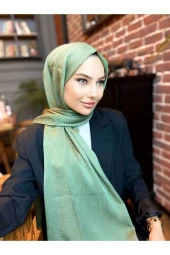 Ağaç Kabuğu Desen Italyan Ipek Şal (KÜF YEŞİLİ) thumbnail 1