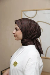 Dama Desen ipeksi Pamuk Jakar Eşarp thumbnail 2