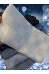 Dama Desen Gümüş Pamuk Jakar Şal thumbnail 1