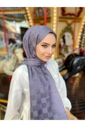 Dama Desen Antrasit Pamuk Jakar Şal thumbnail 1