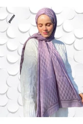 Koza Desen Leylak Pamuk'lu Jakar Şal thumbnail 1