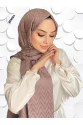 Zikzak Desen Vizon Pamuk Jakar Şal thumbnail 1